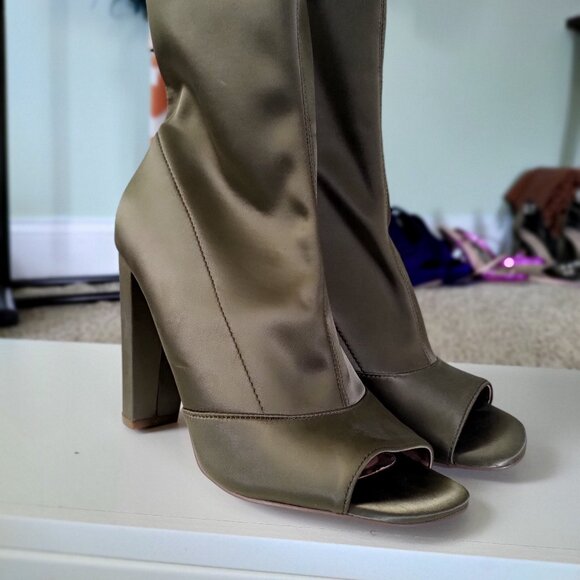 Steve Madden Satin Open Toe Bootie - Picture 1 of 8